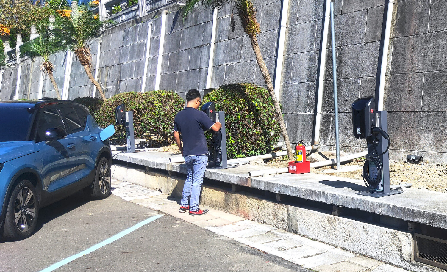 eTreego 7kW充電樁安裝於圓山大飯店停車場，提供電動車充電服務